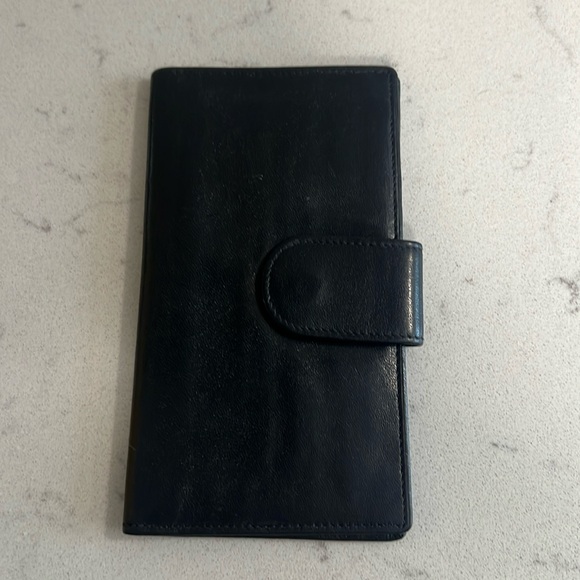Nordstrom card case Made in Turkey black leather - Picture 1 of 8